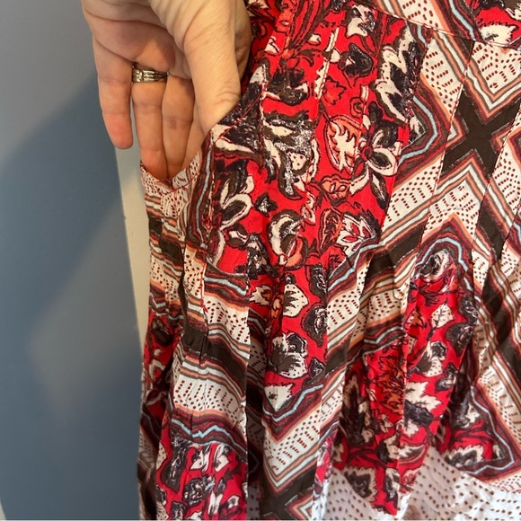 Free People Paradise Hanker-chief Pleated Midi Skirt- Size Sm - Picture 3 of 7